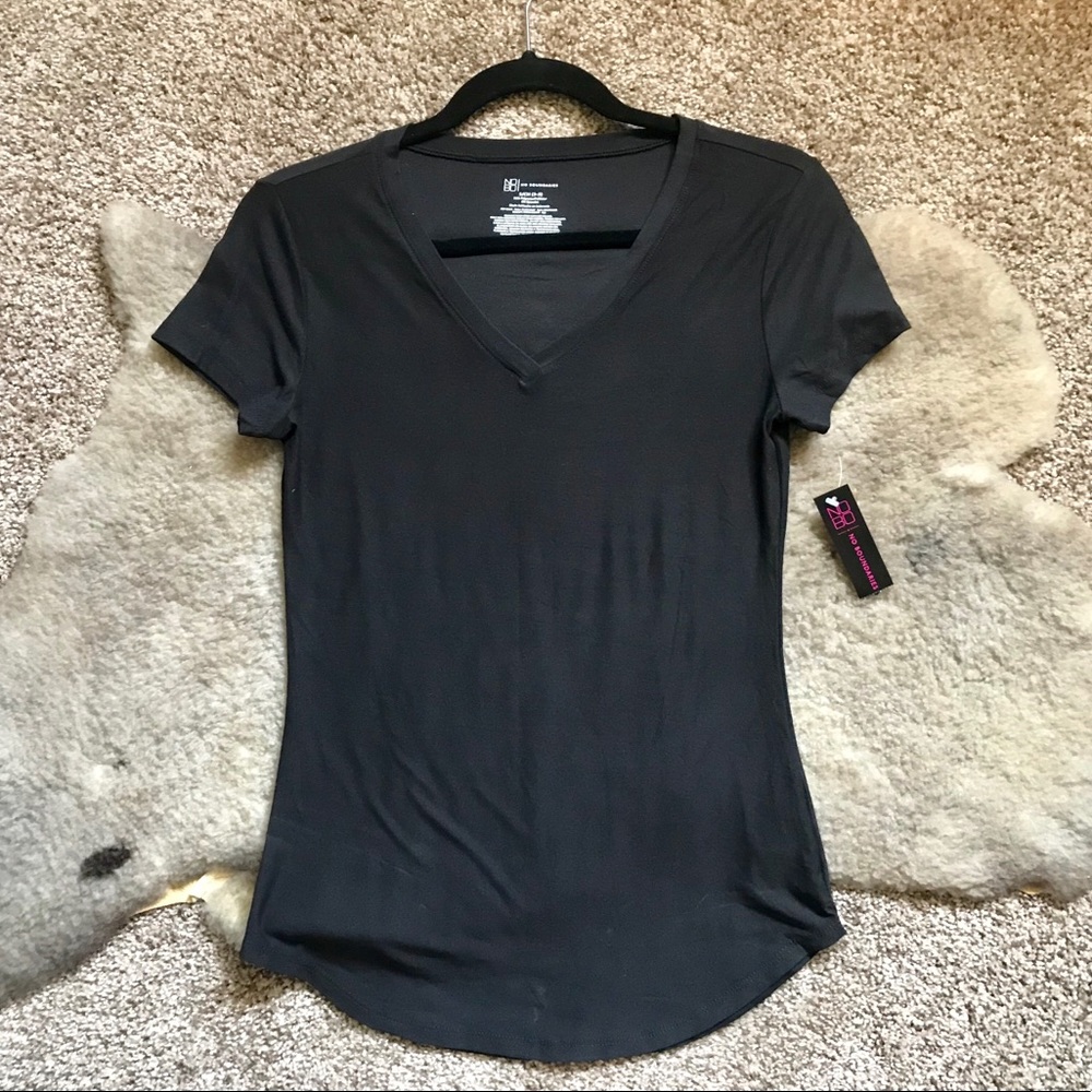 NoBo Women’s Black Brushed V Neck Top